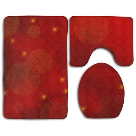 Elegant Bathroom Sets GOHAO Abstract Elegant Circles Stars Also Suitable Christmas Themes 3 Piece Bathroom Rugs Set Bath Rug Contour Mat and Toilet Lid Cover ()