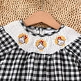 thumbnail image 4 of Zehjuhan Thanksgiving Kids Girl Dress Turkey Print Casual Short Sleeves Plaid Princess Party Dress for Toddler Baby Black，3-6M, 4 of 8