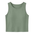 thumbnail image 4 of tarylea Cotton Linen Outfits for Women Sleeveless Crew Neck Crop Tank Tops Flat Front Straight Leg Pants Casual Loose Summer Lightweight Sets, 4 of 4