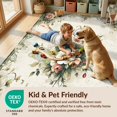 thumbnail image 4 of Design&I 6'x9' Washable Area Rug Boho Farmhouse Vintage Bouquet Scrollwork Faded Bathroom Distressed for Dining Room, Under Table, Office, Snag-Free, 4 of 7