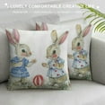 thumbnail image 3 of Nawypu Easter Throw Pillow Covers Cute Rabbit Bunny Egg Spring Watercolor Fun Grey Pink Cozys Decorative Washable Bed Home Living Rooms Sofa Outside Square Pillow Covers, 3 of 5