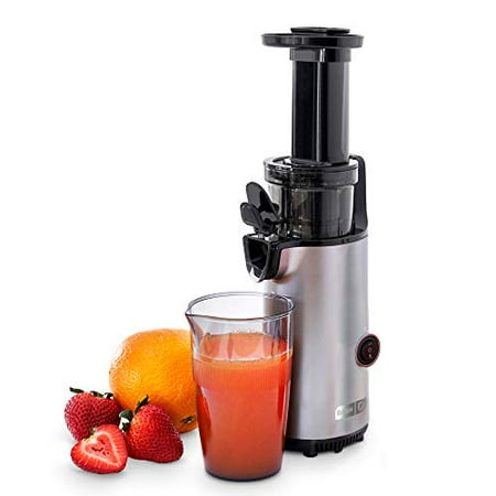 Dash DCSJ255 Deluxe Compact Power Slow Masticating Extractor Easy to Clean, Cold Press Juicer with Brush, Pulp Measuring Cup, Frozen Attachment and Juice Recipe Guide, Graphite