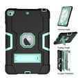 thumbnail image 3 of Case for iPad Mini 4th/5th Gen, Kickstand Shockproof Kids Proof Case Heavy Duty High Impact Resistant Hybrid Three Layer Rugged Defender Full Body Protection Case, Black+Mint, 3 of 7