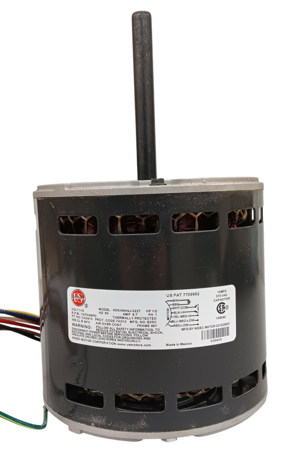 5.6" Dia., 1/2 HP, 115V, 4 Speed, Direct Drive Blower Motor, 1013341 CA3413