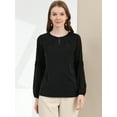 thumbnail image 3 of INSPIRE CHIC Blouse Élégante pour Femme de Bureau à Manches Longues à Encolure Goutte d'Eau, 3 of 6