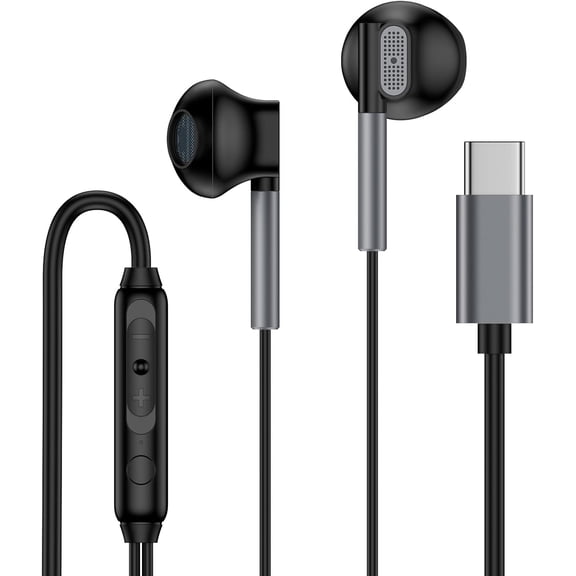 USB C Headphones for Samsung Galaxy A17 5G A16 A56 S25 Ultra S24FE A54 S23 Plus A15 S22 ,iPhone 17 Pro Max/Air/16 Plus/16 Pro Max/15,Android Type C Wired Microphone Earbuds Earphones for Pixel 10 9a