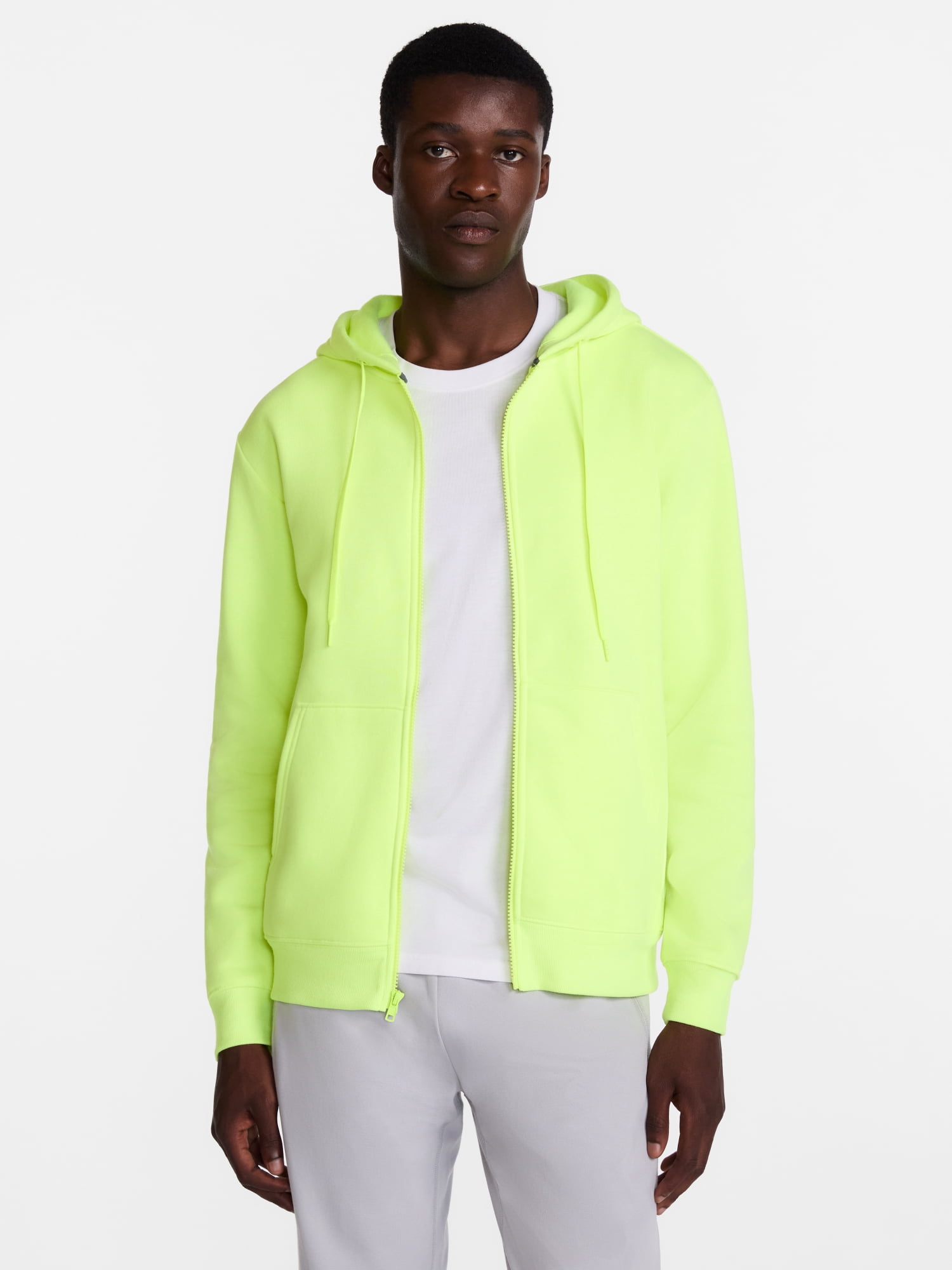 Athletic Works Men's and Big Men's Zip Up Fleece Hoodie Sweatshirt, Sizes XS-4XLT