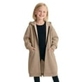 thumbnail image 3 of LYHaoo Girls Long Sleeve Zip Up Hooded Jacket Outerwear Cozy Warm Pullover For Autumn Winter Zip-Up Hoodie Sweatshirt Sizes 6-7 Years(Yellow), 3 of 5