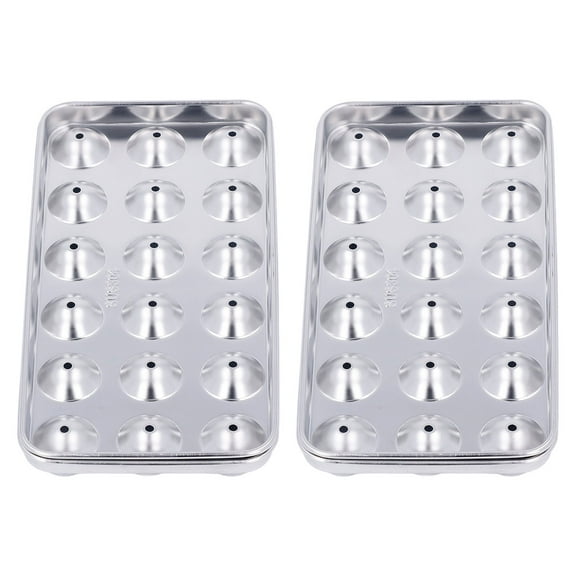 304 Stainless Steel Ice Cube Tray, 18 Round Ice Balls, With Cover For Easy Handling Storage