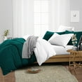 thumbnail image 2 of SGI Bedding 3 Piece Reversible Cotton Duvet Cover Teal Solid 600TC Oversized King, 2 of 8