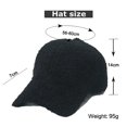 thumbnail image 2 of Winter Baseball Cap for Women Lamb Wool Solid Color Warm Baseball Cap for Outdoor Travel - Black, 2 of 5