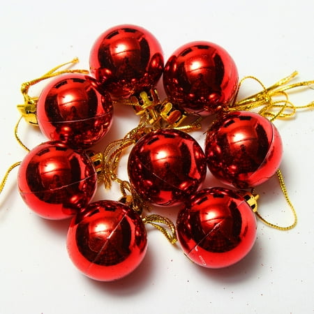 24pcs 3cm Christmas Baubles Ball Ornament Baubles Xmas Tree Plain