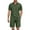 Army Green, variant on Coshow Men's Waffle Knit 2 Piece Short Sleeve Polo Shirt and Shorts Sets Summer Casual Sports Outfits
