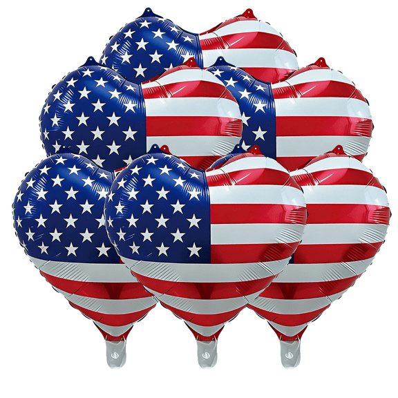 Moocorvic 6 Pcs 4th of July Balloons American Flag Balloons, Red White and Blue Foil Balloon USA Balloon for Independence Day Party Decorations