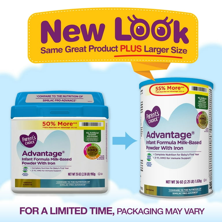 Parent s Choice Advantage GMO Free Powder Baby Formula 35 oz Tub 4