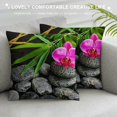 thumbnail image 3 of Orinice Flowers Bamboo Leaves Graphic Decorative Pillow Cover for Home, Couch, Living Room, Bed Sofa - Square Pillow Case 1PC 22x22in, 3 of 5