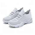 thumbnail image 6 of Women Breathable Knit Lace Up Walking Sneakers, Thick Cushioned Sole Lightweight Daily Commute Casual Outdoor Footwear Gray 7.5, 6 of 7