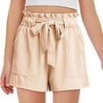 thumbnail image 2 of ATOGUTA Girls Flowy Shorts Size 5T-14 Kids Loose Elastic Waist Short Pants Teen Summer Casual Jorts Beige, 2 of 5