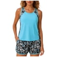 thumbnail image 2 of adviicd Slimming Tankini Tops for Women Women's Tankini Sets Two Piece Swimsuit Scoop Neck Ruched Adjustable Straps Drawstring Mid Rise(Blue,XXL), 2 of 9