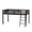 Black, variant on Zimtown Full Size Junior Low Loft Bed with Stairs, White Wood Bunk Bed Frame, No Box Spring Required, White
