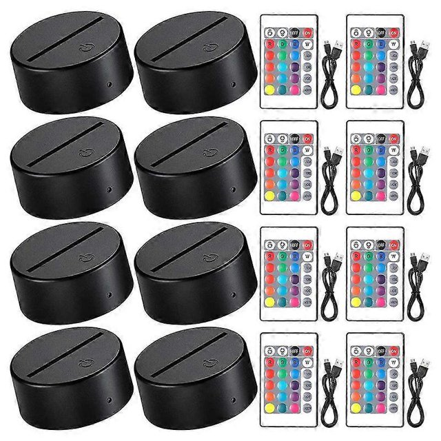 3D Night LED Light Lamp Base LED Lights Display Base Lighted Base Stand 16 Colors with Remote Control and USB Cable