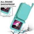 thumbnail image 5 of Compatible with Motorola Razr+ 2024 Crossbody Wallet Case,With Wrist Strap and Shoulder Strap,Zipper Card Slots Pocket,PU Leather Shockproof Protective Rugged Phone Case,Mint, 5 of 11