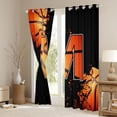 thumbnail image 3 of Homewish Cartoon Basketball Boys Black Out Curtains, Black Orange Monogrammed M Curtains Pack of 2 (42x63 Each), Modern Ball Sports Player Bedroom Curtains, Blackout Curtains Home Decor, 3 of 6