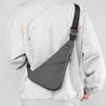 thumbnail image 5 of Bolso de pecho con película de cuero, bolso ajustado al cuerpo, bolso de pecho impermeable y voluminoso, bolso de hombro único, bolso de pecho, bolso de pecho diagonalgris, 5 of 5