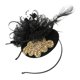 thumbnail image 1 of Vintage Feather Fascinator Diadema Sombrero Derby Con Pinza Para El Cabello Negro 3 Sunnimix diadema fascinator con velo, 1 of 8