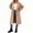 Khaki, variant on Lapel Collar Double Breasted Women's Winter Elegant Coats Long Notched Pea Coat