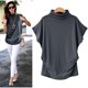 thumbnail image 3 of Cuello alto T-sleeve camiseta de manga corta fábrica de mujeres MABOTO Khaki XL, 3 of 4