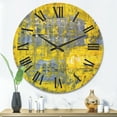 thumbnail image 2 of Designart 'Grey Meets Yellow Abstract Art I' Modern Wood Wall Clock, 2 of 5
