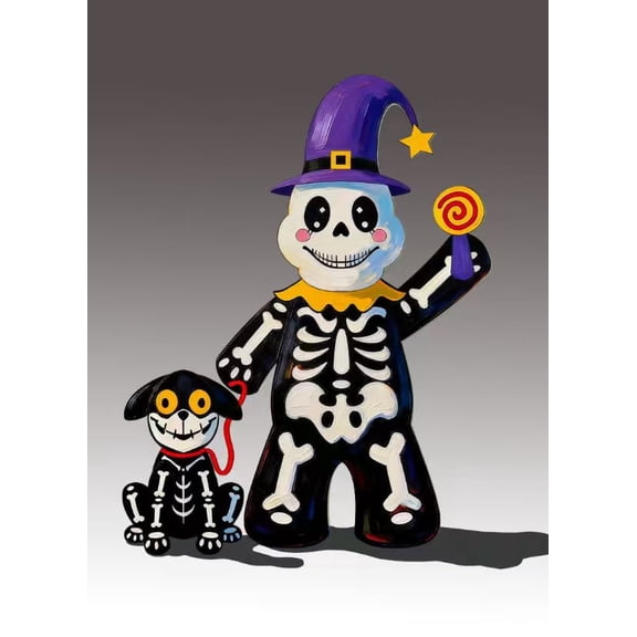 Ayieyill Halloween Inflatables Decorations Skeleton and Dog, Halloween Blow ups Yard Decorations Outdoor for Garden Lawn