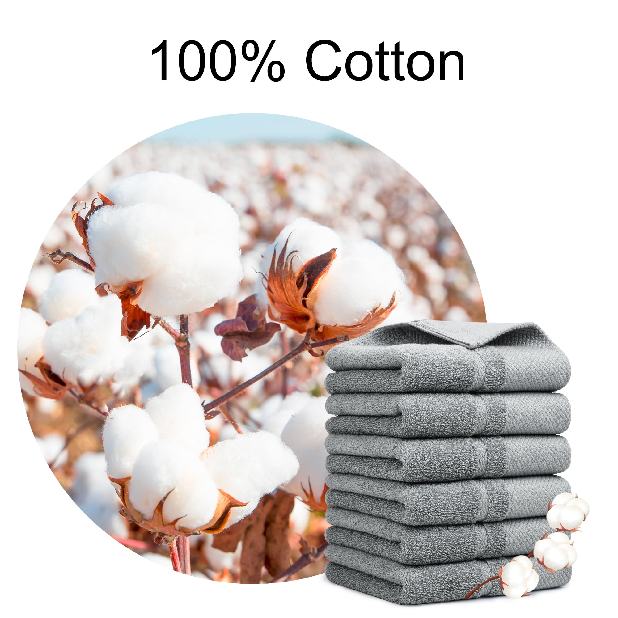 REGALWOVEN Hand Towel Set 14" x 30", Soft 100% Combed Cotton 600 GSM Luxury Towels for Bathroom Kitchen Gray 6