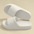 thumbnail image 2 of Platform Slides for Men Women Lightweight Indoor Home Slip on House Slippers Casual Antislip Bathroom Shower Shoes Summer Outdoor Beach Shoes White Size 8, 2 of 4