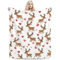thumbnail image 4 of Deer Blanket - Soft Plush Fleece Cabin Animal Bedding Blankets- Cozy Deer Stuffed Gifts for Women Women Users Adults 60"X80", 4 of 7