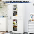 thumbnail image 5 of BESFUR Metal Cabinet with Drawer and Adjustable Shelves for Garage, Office, School - White, 5 of 9