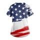 thumbnail image 3 of Puntoco 2024 Tops de moda de verano para mujer, Día de la Independencia, pantalón corto informal con cuello en V y manga estampada con bolsillos, blusa para mujer, uniforme, 3 of 4
