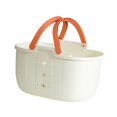 thumbnail image 4 of Cesta de ducha portátil, bolsa de aseo con drenaje, contenedor de almacenamiento para ducha, para Blanco y naranja, 4 of 9
