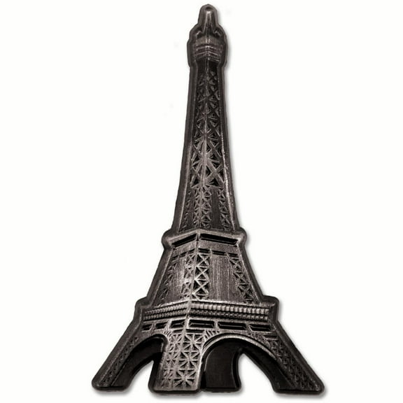 Antique Nickel Eiffel Tower Paris France Landmark Lapel Pin