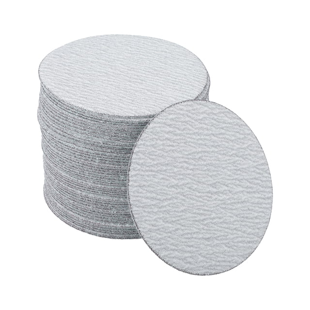Hojas de lijado de gancho y bucle Unique Bargains 2.95 pulgadas x 2.95 pulgadas grises 50 piezas P180 redondas de felpa para un lijado y pulido eficiente