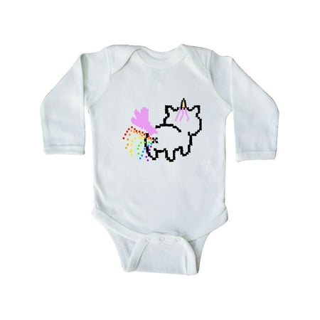 

Inktastic Pixel Unicorn Butt Gift Baby Boy or Baby Girl Long Sleeve Bodysuit