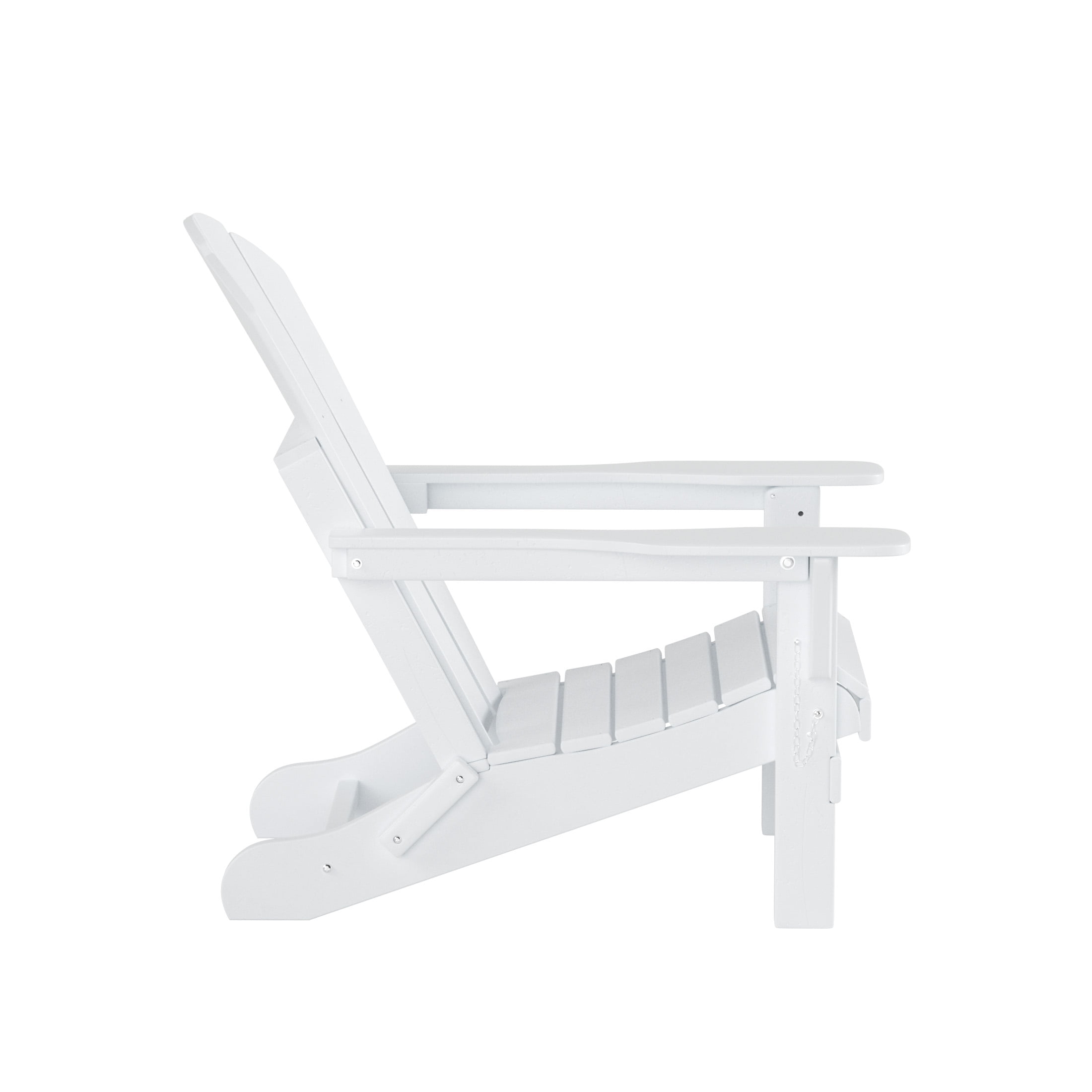 Westin Outdoor Patio Folding Adirondack Chair HDPE Plastic, White