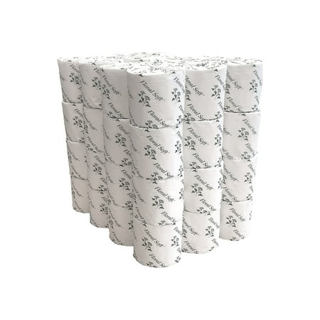 Floral Soft 2-Ply Standard Toilet Paper White B448 - 48 Rolls