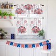 thumbnail image 6 of Independence Day Kitchen Curtains Valances 3 Piece Set, Watercolor U.S. Flag Graffiti Fireworks Flowers Rod Pocket Tier Curtain and Valance Drapes for Small Window 24 Inch Length for Bedroom Cafe, 6 of 9