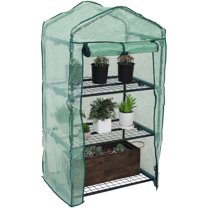 Sunnydaze 2' x 1.5' x 4' Outdoor Portable 3-Tier Mini Greenhouse, Green Cover