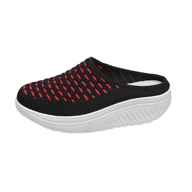 Wedge Slides for Women Closed Toe Breathable Slip On Slide Sandals Summer Casual Walking Mule Shoes