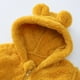 thumbnail image 5 of Body De Bebé Canastilla Onesies Para Niños Pequeños Niñas Color Felpa Lindo Oso Orejas Invierno Grueso Mantener Caliente Mono Mameluco Amarillo Odeerbi  LM103-3744, 5 of 9