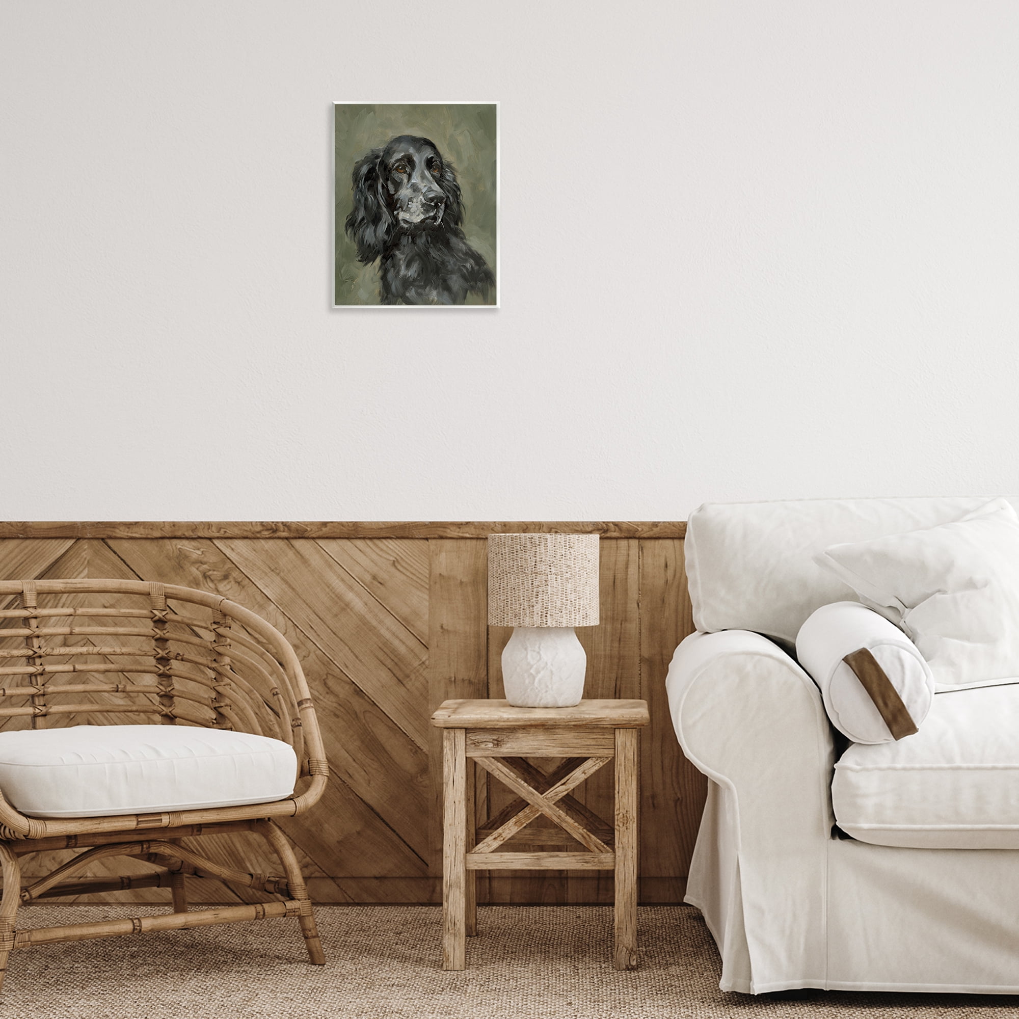 Stupell Industries Black Cocker Spaniel Animals & Insects Painting Unframed Art Print Wall Art, 11 x 14