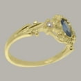 thumbnail image 4 of LBG British Made 18k Yellow Gold Natural Sapphire & Cultured Pearl Womens Trilogy Ring - 33 size options - Size 5.25, 4 of 8
